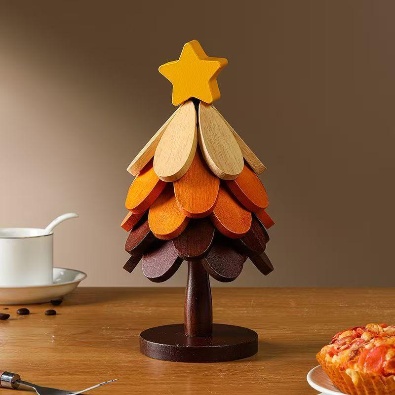 Tree Insulation Mat Solid Wood Dining Table Anti Scalding Mat Pot Mat Festival Gift Creative and Personalized Home Decoration