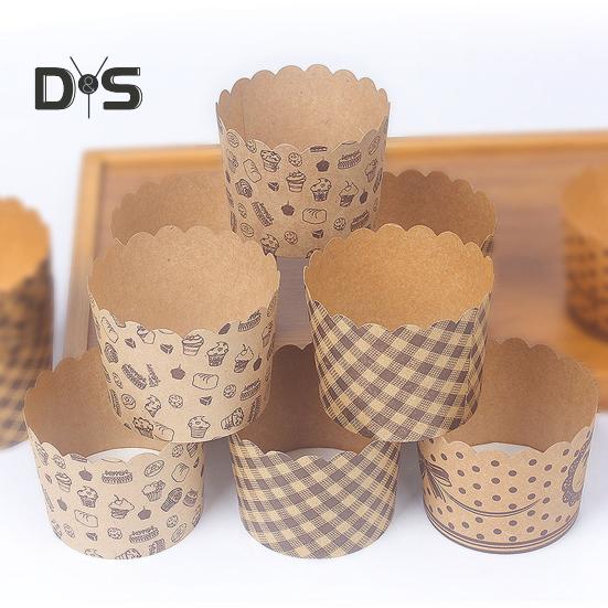 Food Grade 50Pcs Muffin Cup No Odor Wood Pulp Paper High Temperature Resistance Cake Wrapper Kitchen Supplies