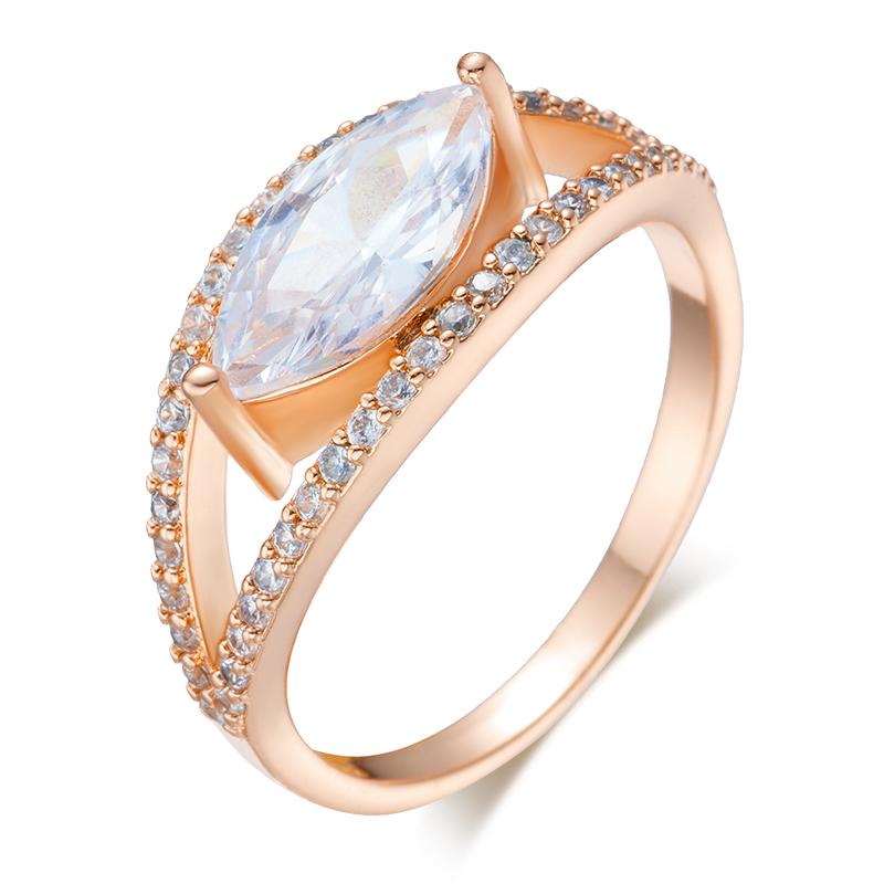 

Кольца Kinel с блестящим натуральным цирконом для женщин, ювелирные украшения цвета розового золота 9