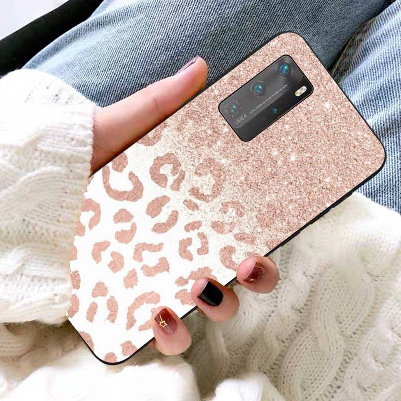 Rose Gold Pink Glitter Phone Case for Huawei P30 40 20 10 8 9 lite pro plus Psmart2019