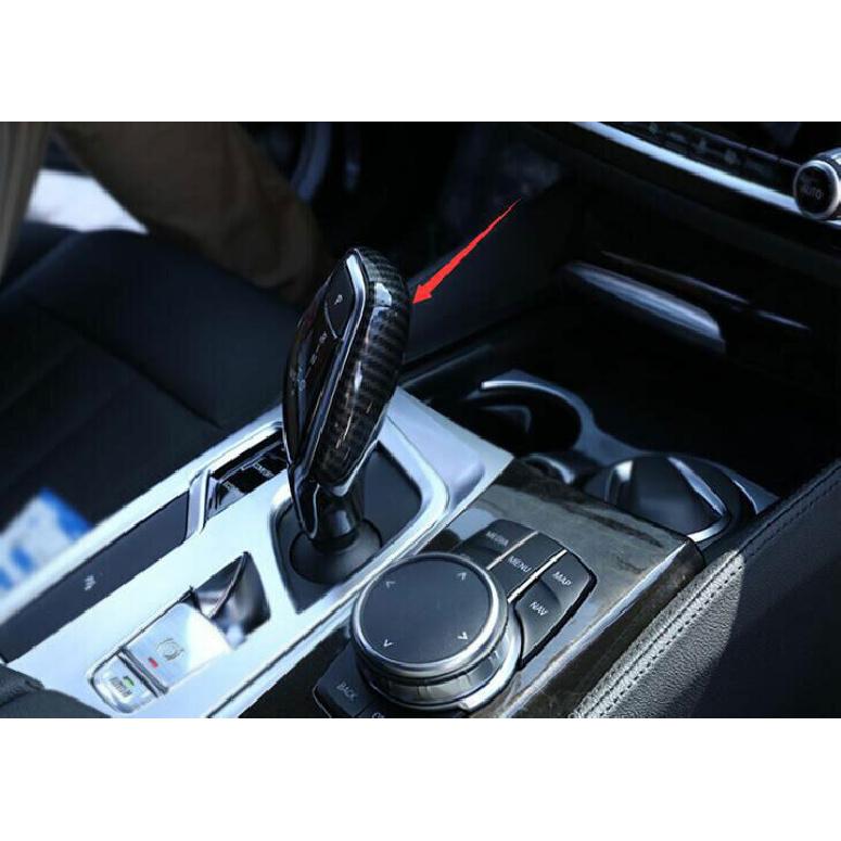 For BMW 5 Series 2018-22 ABS Carbon Fiber Inner Gear Shift Knob Decor Cover Trim