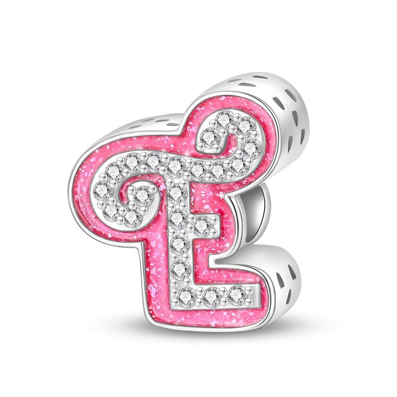 Fashion Barbie Pink Alphabet Beads DIY Bracelet Jewelry Making Kit with Charms