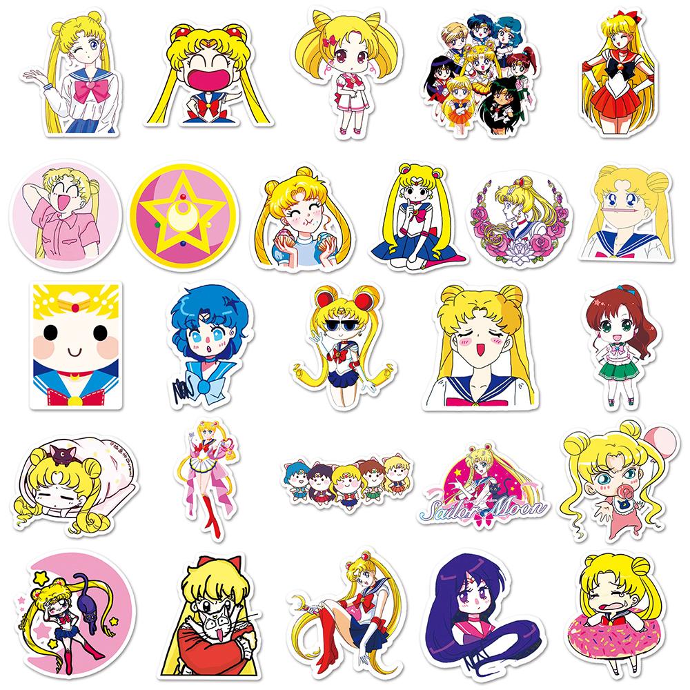 10/30/51pcs Sailor Moon Anime Stickers Cute Tsukino Usagi Cartoon Decals DIY Luggage Phone Notebook Kawaii Graffiti Sticker Toy