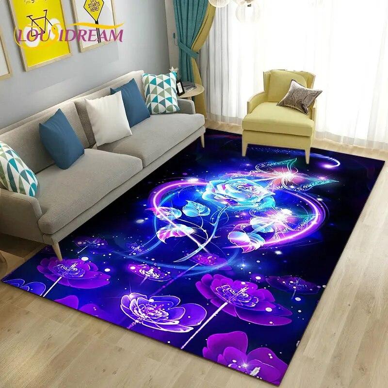 Dandelion Fresh Flower Plant Leaf Area Rug,Carpet Rug for Living Room Bedroom Sofa Doormat Decoration,Kitchen Non-slip Floor Mat