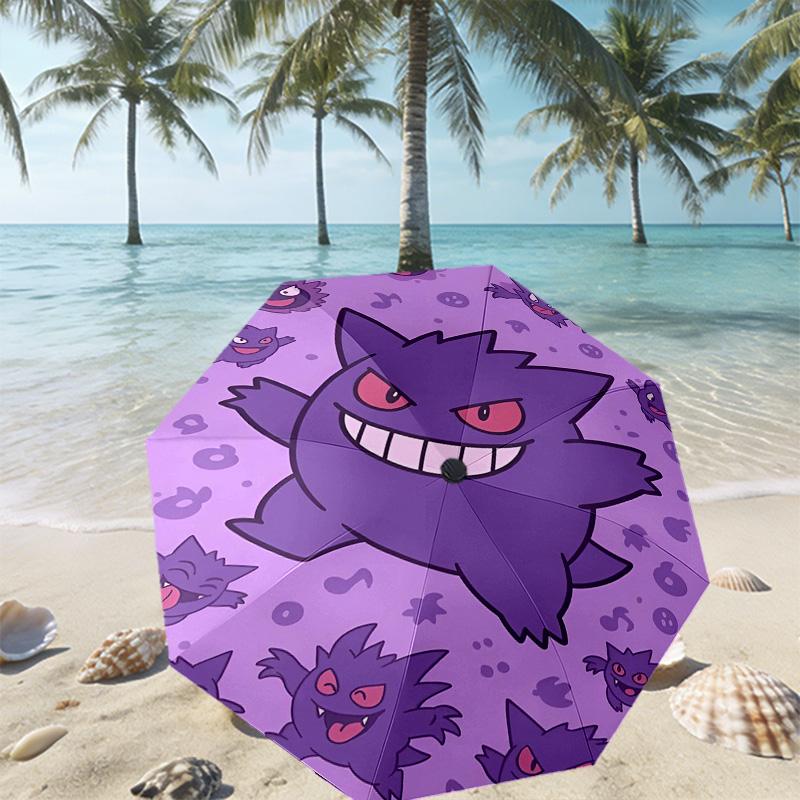 Gengar Print Umbrella Automatic Opening/ Closing - Portable Foldable Design - Daily Use for Travel/Outdoor - Gift for Birthday