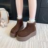 Design Sense Fleece Snow Boots Women's Winter New Fleece Thick-soled Warm Zipper Cotton Shoes