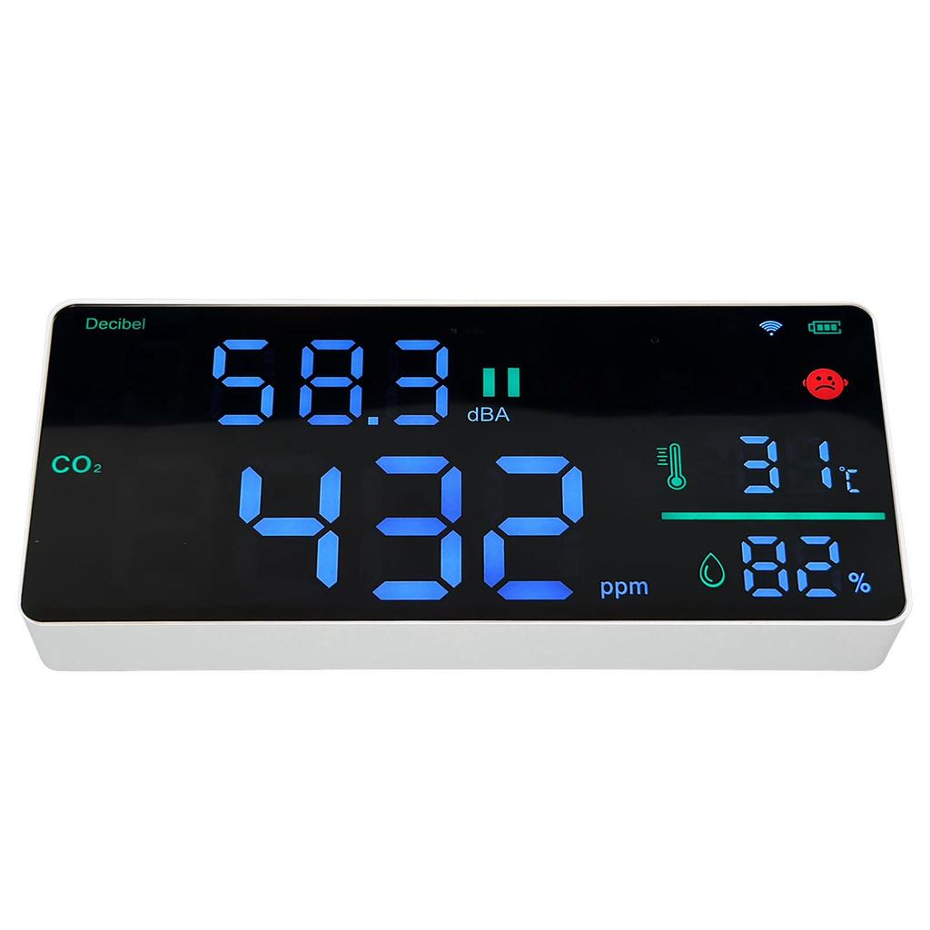 DM165 TUYA Wifi CO2 Monitor 11in 4 In 1 Digital Sound Level Meter Thermometer Hygrometer Wall Mount Tester