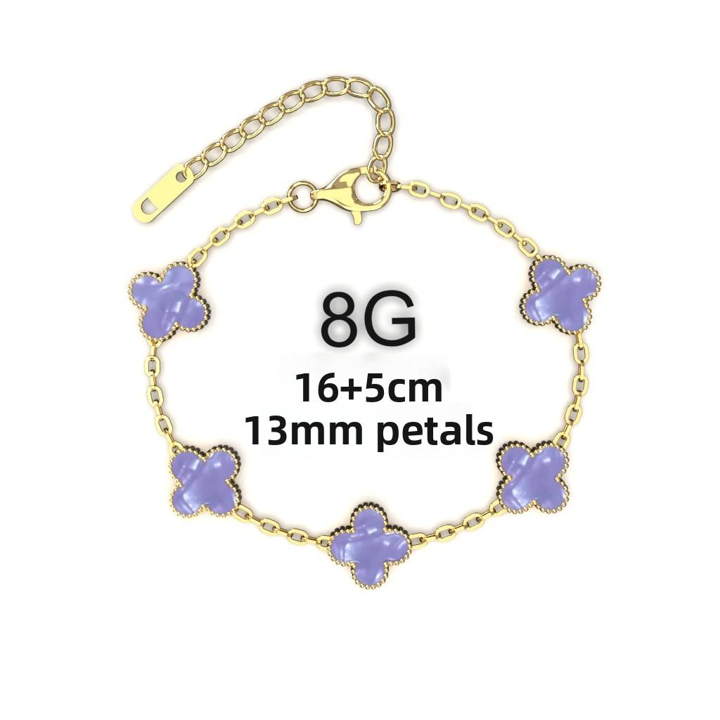 13MM Titanium Steel Four-leaf Clover Bracelet Small Fresh Fashion Petals 18K Does Not Lose Color Ladies Bracelet