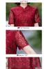 Retro Chinese Style Cheongsam Knee-Length Dress for Middle-Aged Women