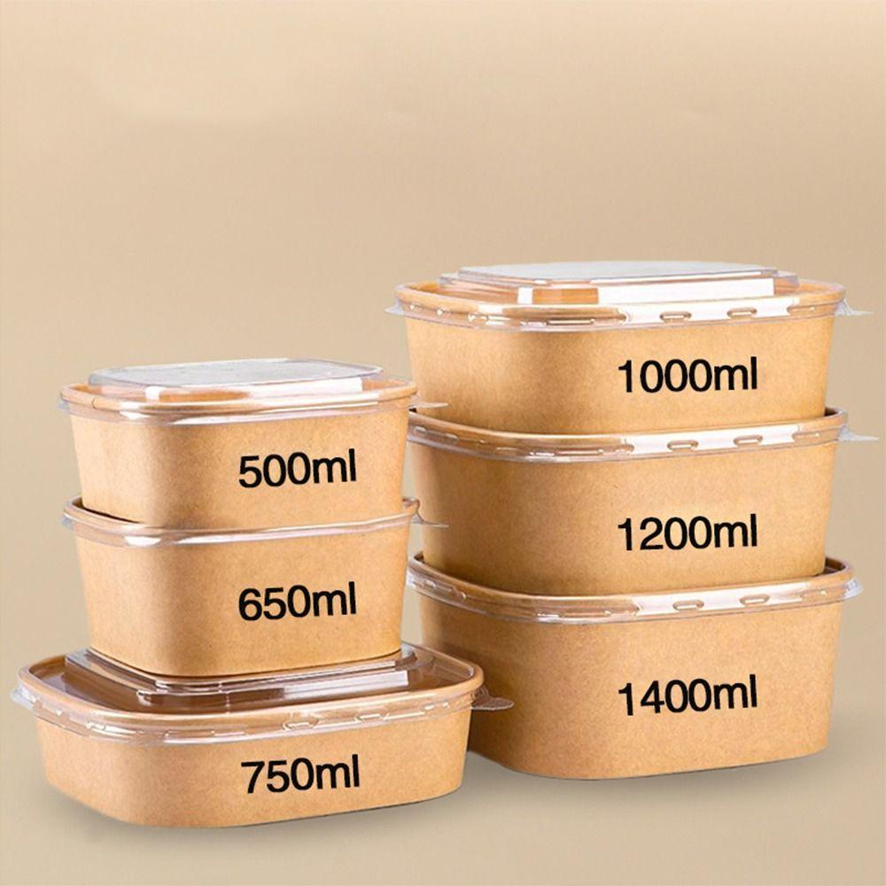10pcs/set Disposable Lunch Box with Lid Light Food Box Portable Takeout Box  for Kitchen Accessories