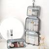 1pc Multi-Color Hanging Toiletry & Makeup Organizer Bag with Dry/Wet Separation – Gray, Navy Blue, Pink Four Color