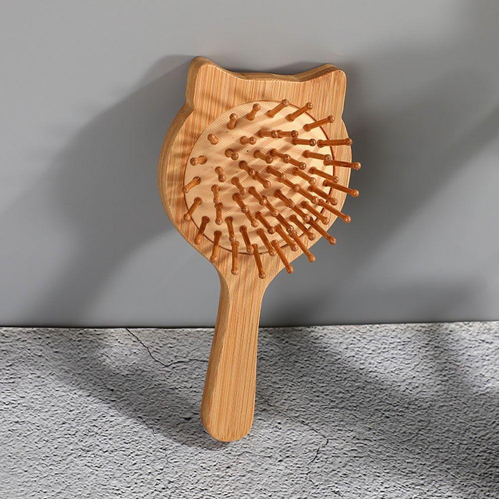 1Pc Paddle Cushion Wood Comb Hair Care Bamboo Comb Healthy Massage Brush  Hair Scalp