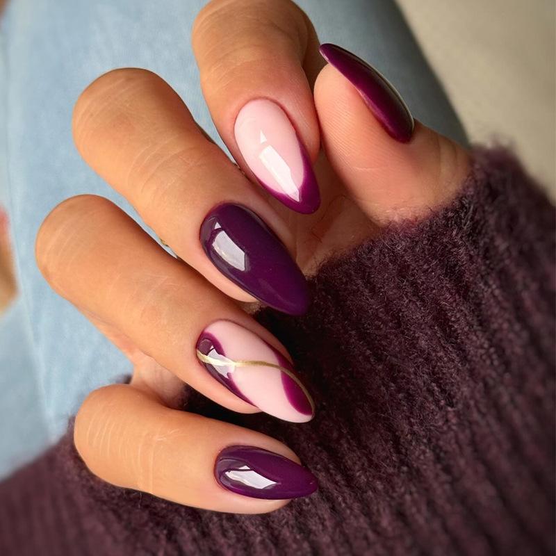 Europäische und amerikanische Gradient Pfirsichblüten Ballett Kurze Nagelspitzen