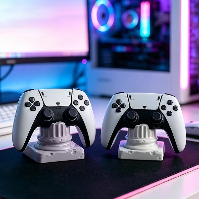 Modern Roman Column Resin Game Controller Stand Decorative Figurine for Gaming Room Desk Organizer and Home Decor Accent