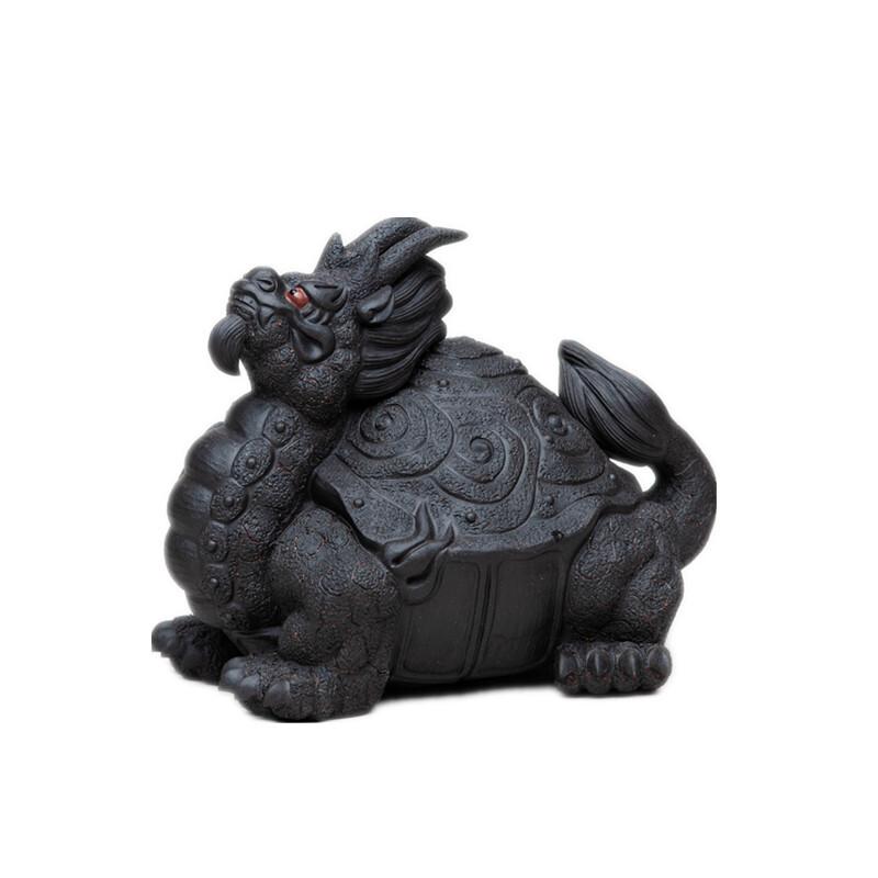 Черепаха-дракон Исинская фиолетовая глина Черепаха богатства Чайный питомец Ретро Чайный дух Чайная фигурка Игрушки для игры Чайная статуэтка из цинши Качество Подарок