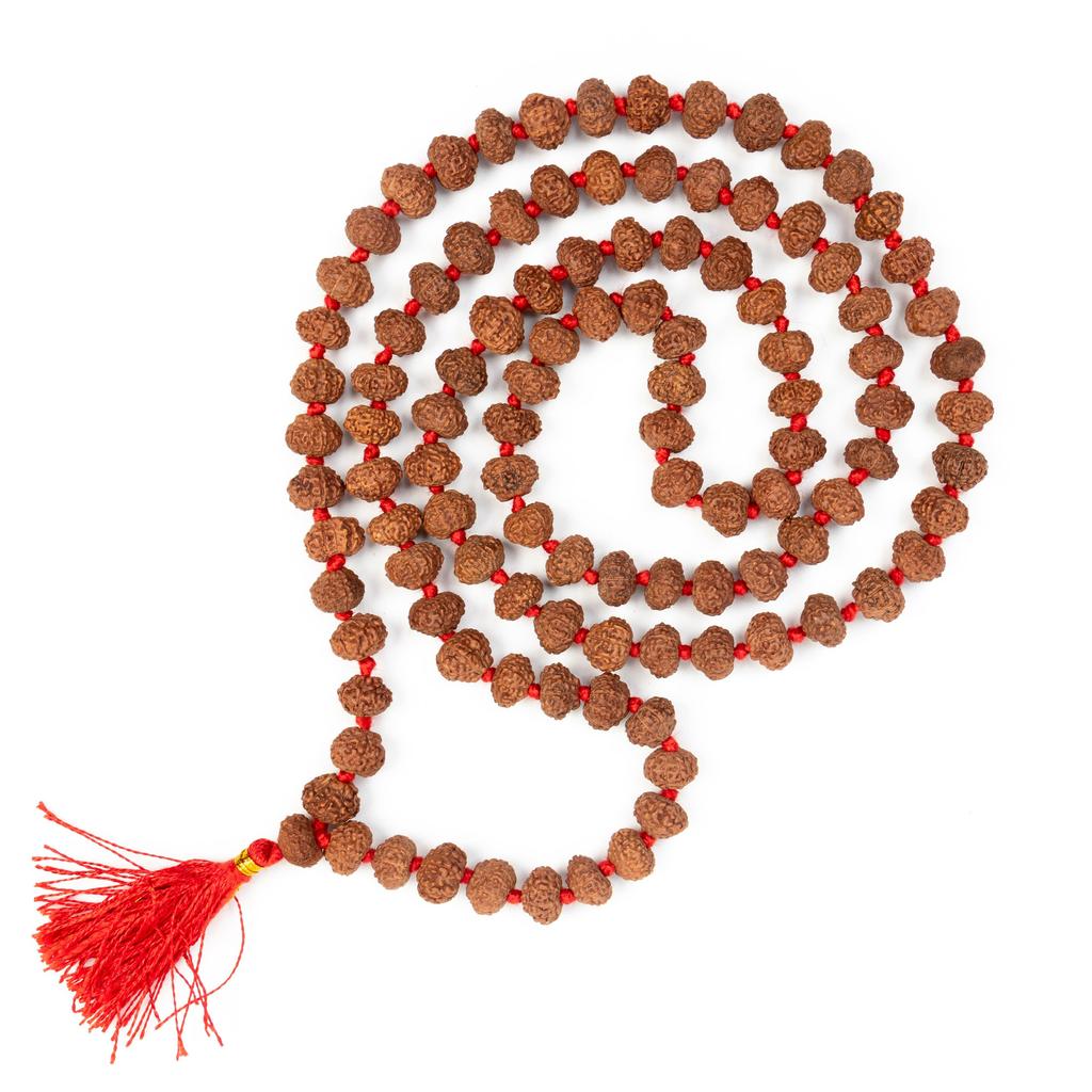 10 Mukhi Indonesian Rudraksha Mala 108+1 Beads |Spiritual Healing Necklace| Meditation Yoga Mala |Authentic Rudraksha Mala for Men & Women
