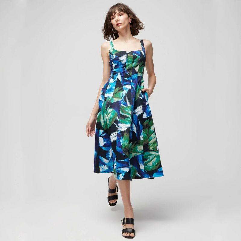 

Good Brand Print Pure Cotton off-Shoulder Collar Sleeveless Dress Printed 00