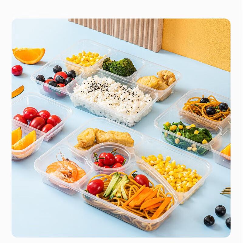 Disposable 6-Compartment Meal Prep Containers
