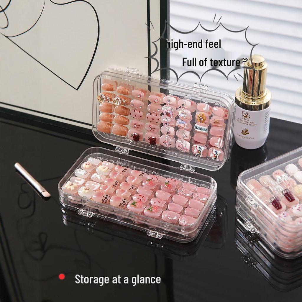 Nail Art Dustproof Transparent Organizer Storage Box and Display Book