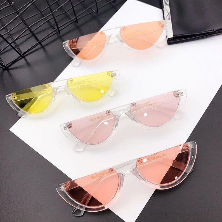 Fashion Semiframe Sunglasses With Uv Protection For Outdoor Activities And Stylish Wear