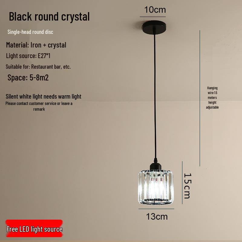 

Modern Minimalist Crystal Chandelier for Dining Room Without Light Source