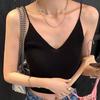 Summer V-Neck Knit Camisole: Sleeveless, Versatile Top for Women