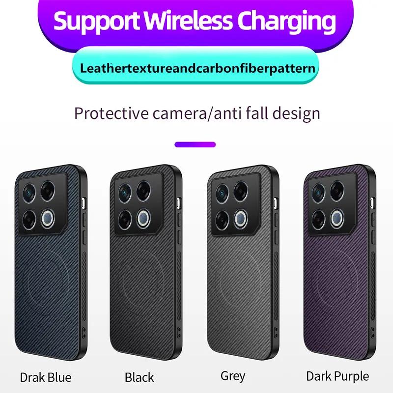Carbon Fiber Wireless Charging Magnetic Cases ForInfinix GT 30 20 Pro Full Lens Protection Silicone Soft Bumper Cover Phone Case