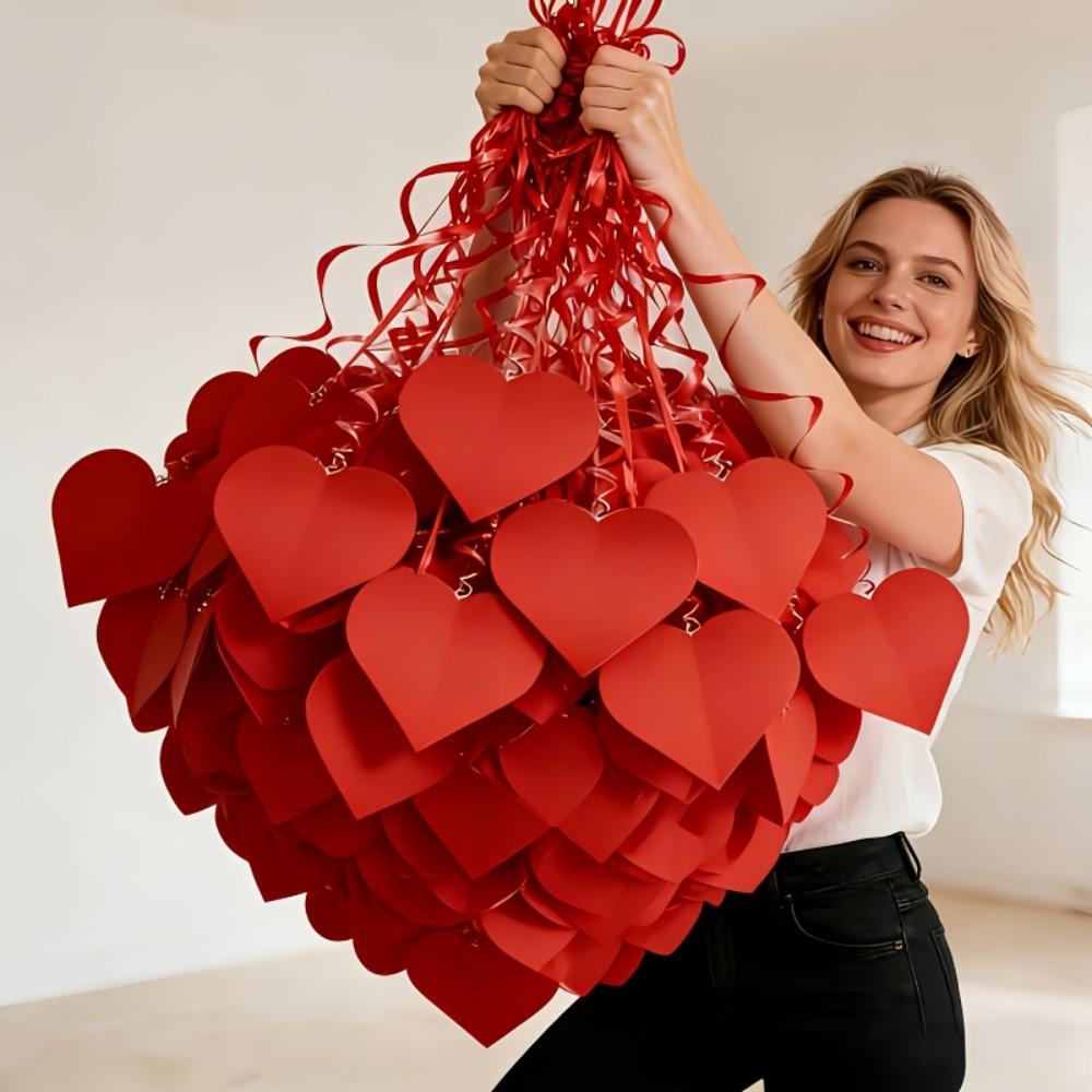 Romantic Valentine's Day Love Pulling Decorations Party Supplies Love Flower Hanging Curtain DIY Wedding