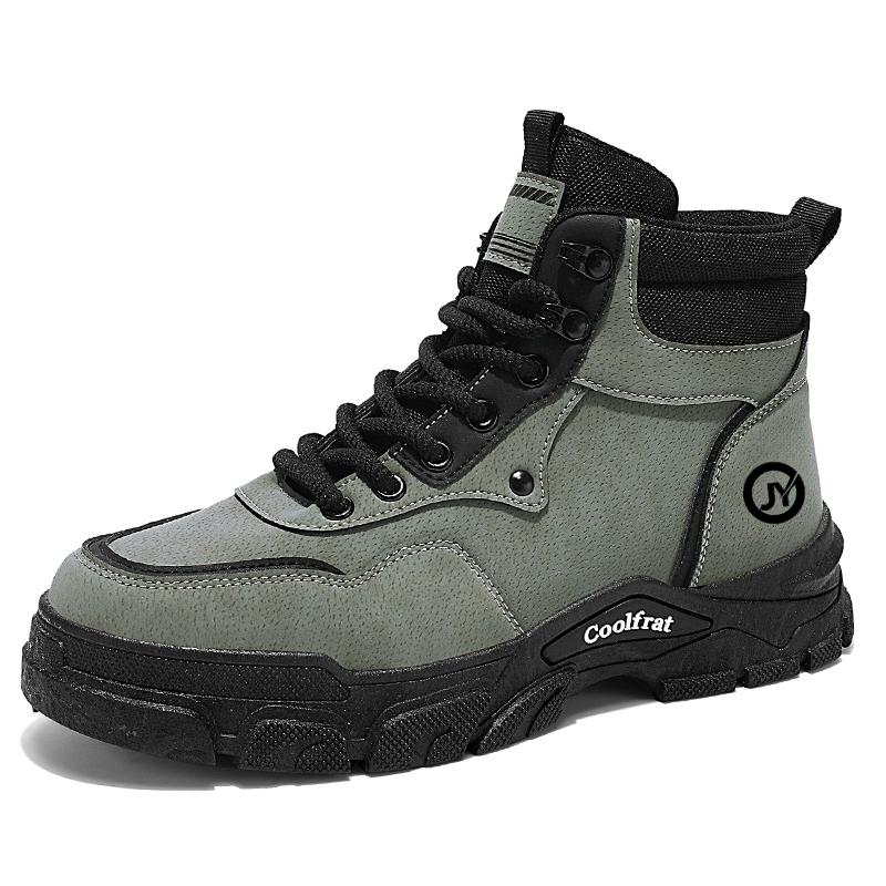 Mens Boots Leather Shoes Platform Boots for Men Outdoor Sneakers Motorcycle Ankle Boots Male Work Boot Casual Hiking Shoes