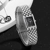 BERNY Silver Watch with Vintage Rectangular Case and 3ATM Water Resistance Women's