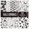 Thick Scrapbook Paper 12 Sheets Purple Gothic Halloween Paper, Double Sided Decorative Craft Holiday Themed for Card Making, Origami, DIY Projects,
