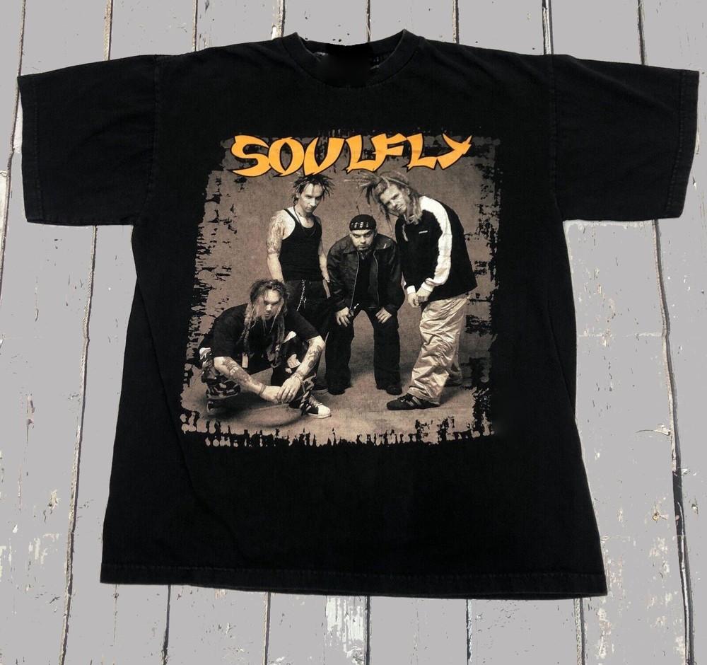 Винтажная футболка Soulfly Синий Виноград 90-е Черная Все Размеры Унисекс S