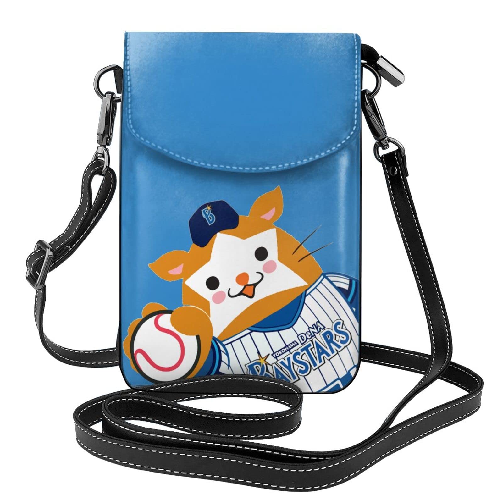 

[JMI] Yokohama DeNA BayStars Smartphone Pouch Genuine Leather Shoulder Bag Thin Women s Men s Mini Pouch Popular Wallet Crossbody Bag Height 19cm*Widt