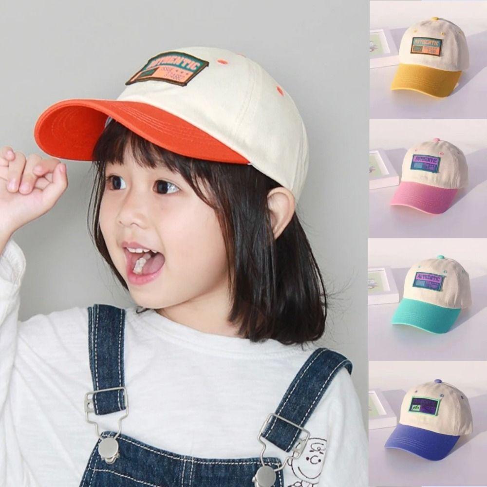 2-6year Patchwork Baseball Hat Outdoor Baby Peaked Hats New Kids Duck Tongue Cap  Boys Girls
