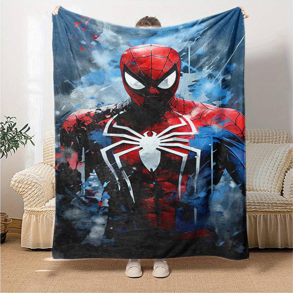Spiderman Heroic Costume Flannel Blanket Super Soft Warm Cozy Blanket For Sofa Bed Office Travel Allseason Home Decor Gift