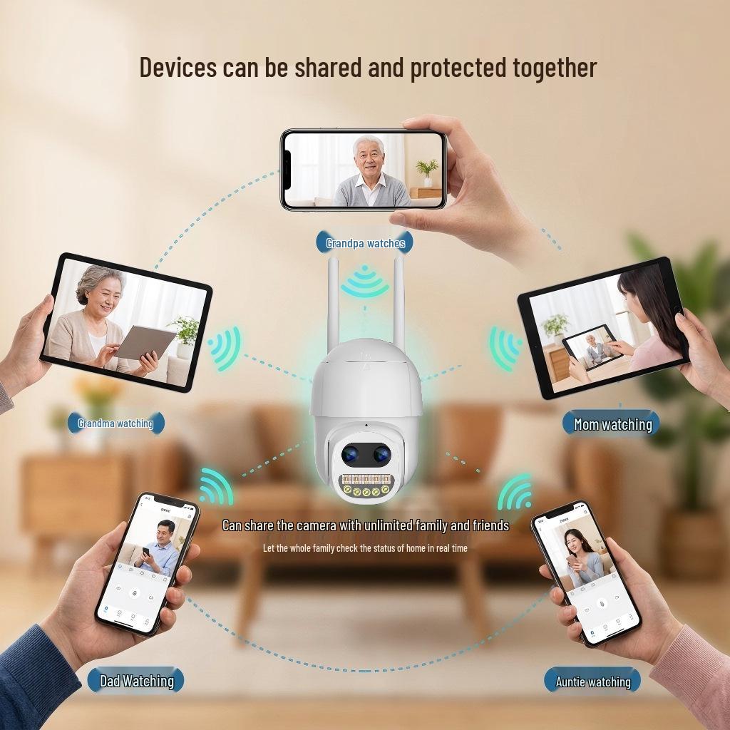 Icsee Wireless 5X Zoom 360° Panoramic Rotating Camera for Indoor/Outdoor Home Use