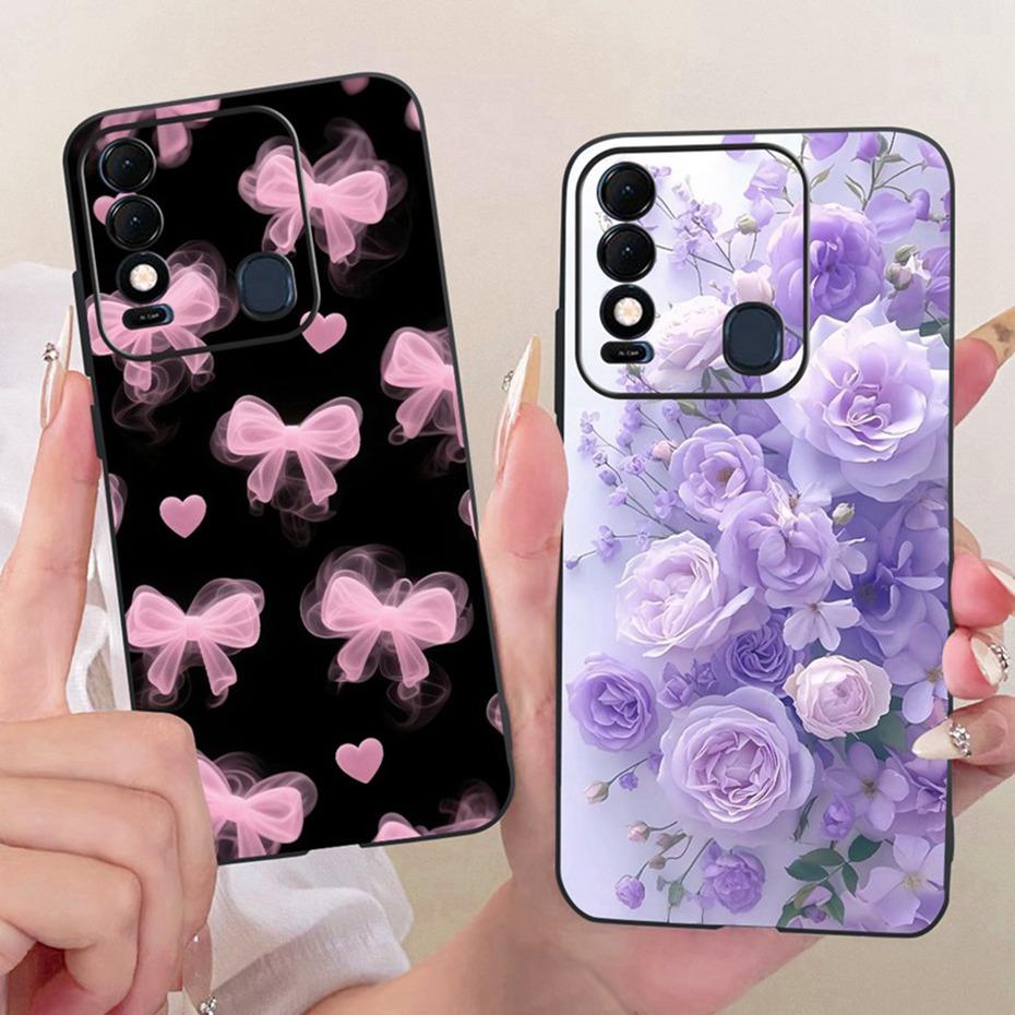 Cute Printing Phone Case For Tecno Spark 8 8T 8C Soft Black Silicone TPU Cases For Tecno Spark8 Spark8C Spark8T Covers Bumpers