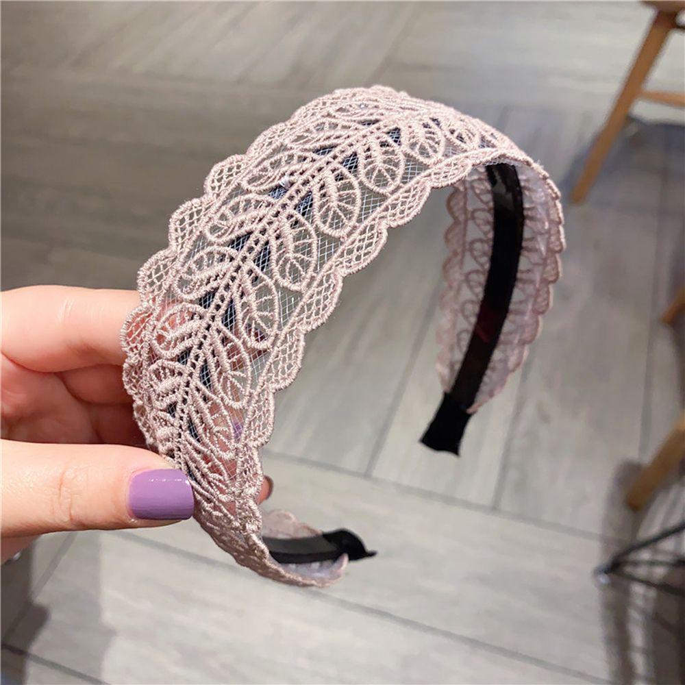 Fashion Design Make up Temperament Resin Korean Style Hair Wear Women Hair Accessories Wide Side Hairband Lace  Leaves Headband