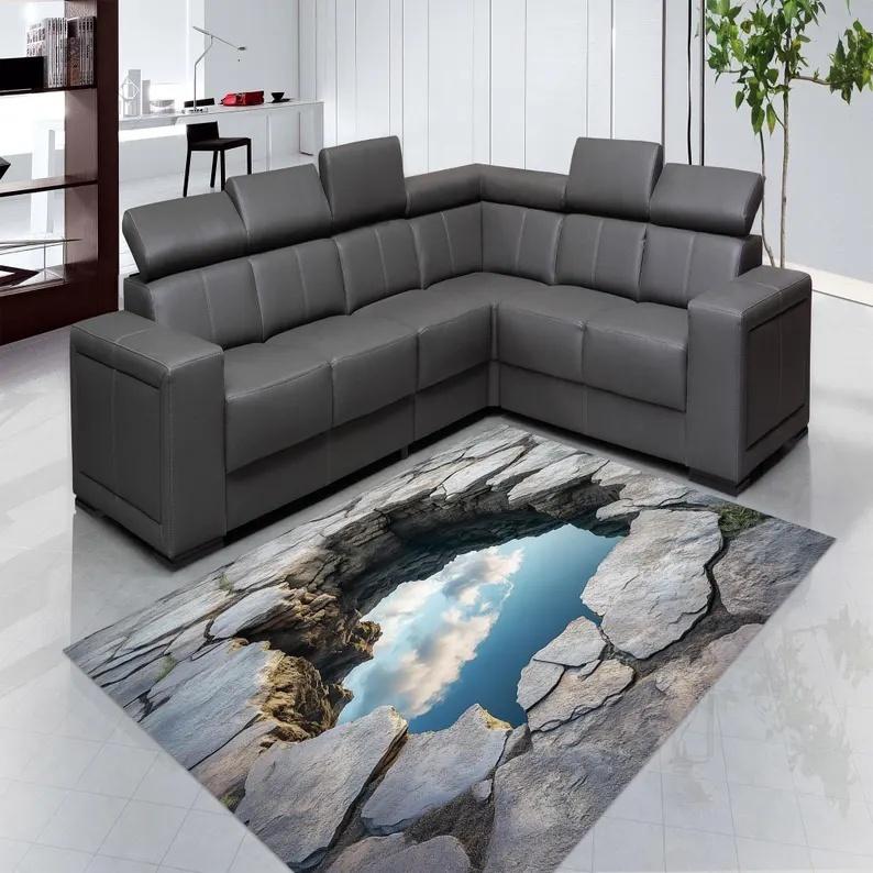 2D Flacher Optische Illusion Rutschfester Teppich Leicht zu Reinigen Perfekt für Eingangsbereich Schlafzimmer Waschküche Bereich Fußmatte Zuhause