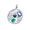18K Gold Plated Devil's Eye Heart & Star Pendant Necklace