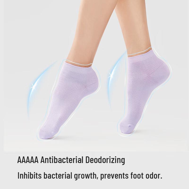 JINGZAO Women s Combed Cotton Antibacterial Short Socks (4 Pairs) One Size