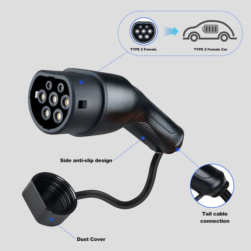 16/32A 3.6/7.2/11/22KW Type 2 EV Charger Plug Adaptor IEC 62169 Male/Female For Charging Station And Eletric Vehicle Connector