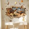 Cartoon Stegosaurus Pterodactyl Hole Wall Sticker Self-Adhesive Removable Kids Room Bedroom Dinosaur Home Decor Art