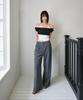 FOUR YOUNG Mid-Rise Summer Slacks Pinstripe