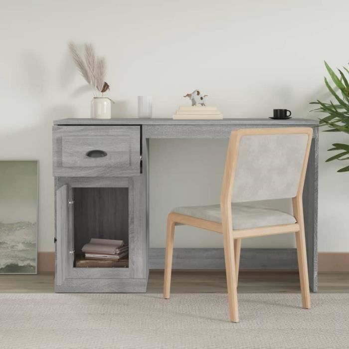 VidaXL Bureau avec tiroir sonoma gris 115x50x75 cm bois d'ingénierie 816478