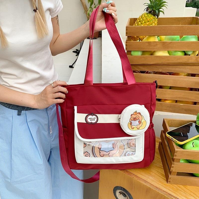 New cute college style bag versatile simple large-capacity class personalized tote women's bag shoulder bag batch