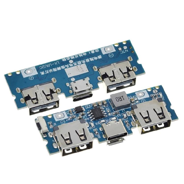 Dual Usb TypeC Charging Power Board 18650 Boost Module 2.4 A Mobile Mainboard 5V