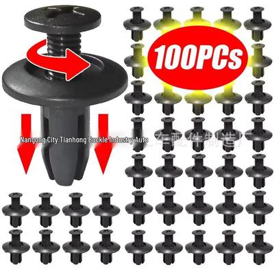 6mm Plastic Rivet Fastener Push Pin Clip for Car Fender Bumper