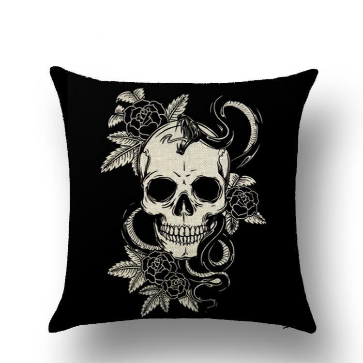 Halloween Skull Pillow Cover Funny Festival Pillow Cushion Line Pillow Cover Lazy