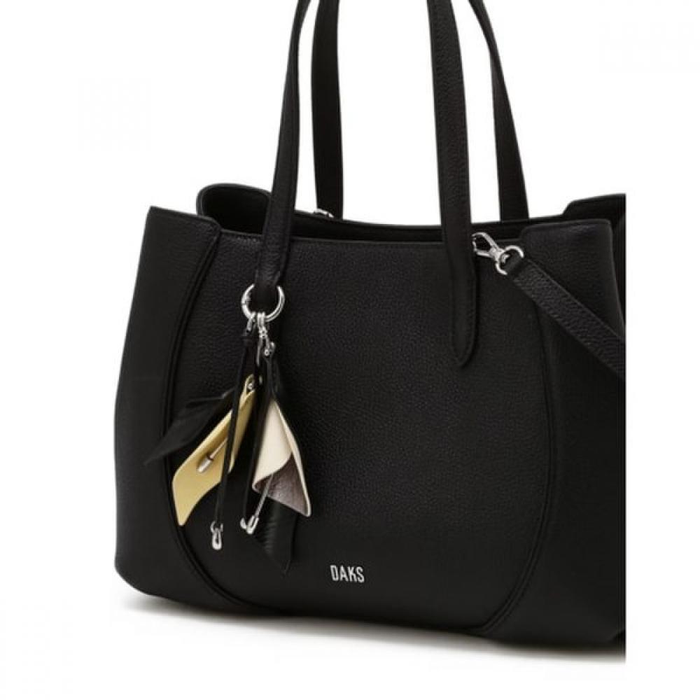 Daks Black Cowhide Flower CharM Tote Bag M Dcba6f553bk